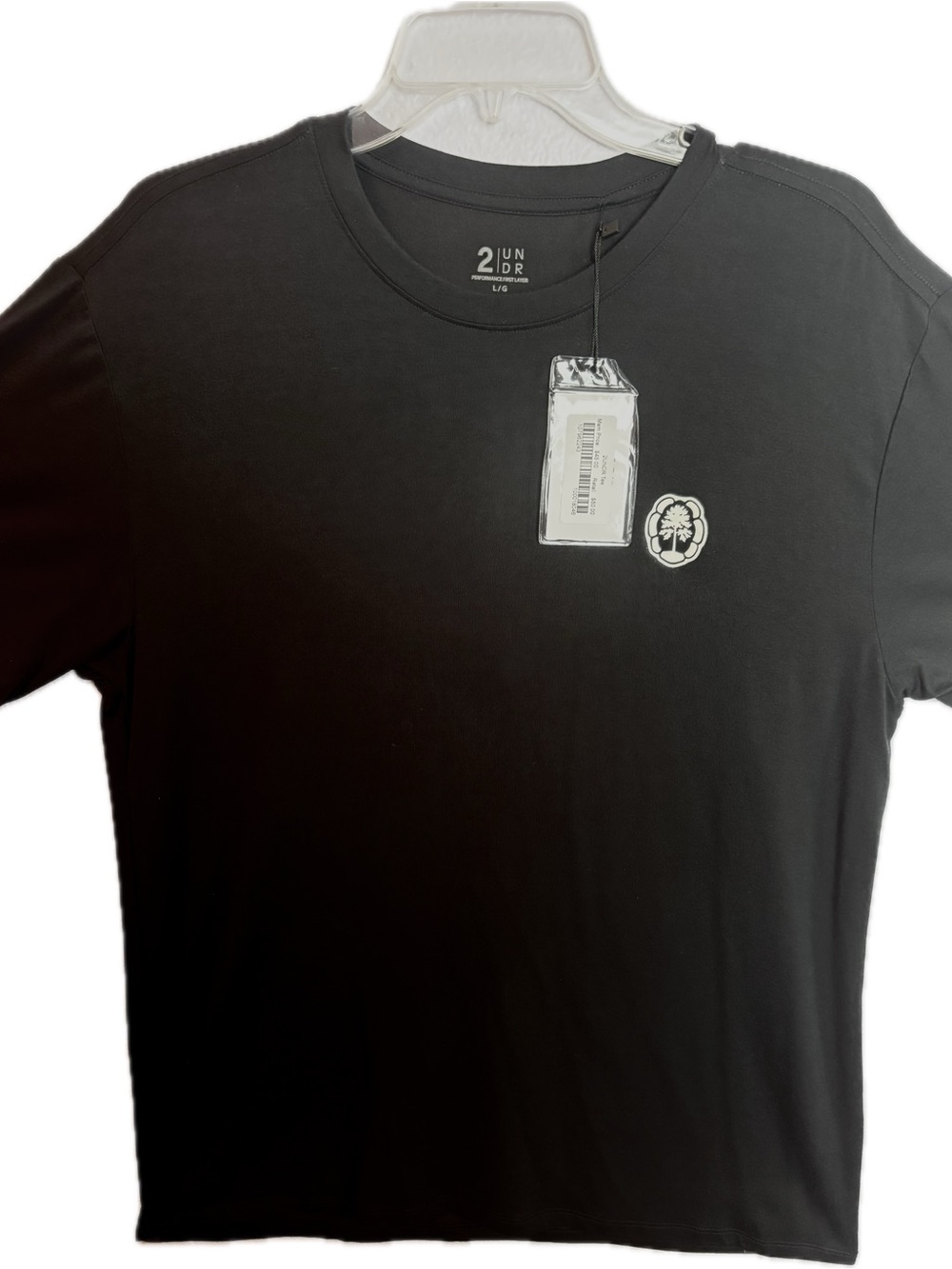 2UNDR Men’s Black Crewneck Tee with Small Chest Emblem